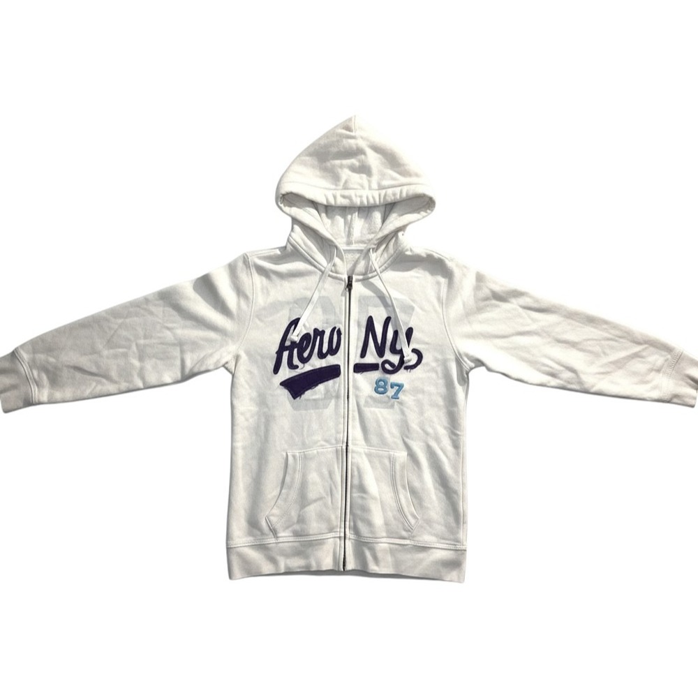 Aeropostale Y2K Hoodie Womens Medium Full Zip Graphic Logo Sweatshirt 90s
